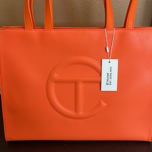 TELFAR medium orange shopping bag